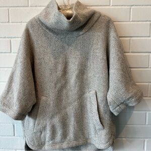 J. Crew gray/ivory wool blend, herringbone, oversized shacket - size S